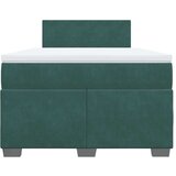 vidaXL Box spring postelja z vzmetnico temno zelen 120x190 cm žamet | Shoptok.si