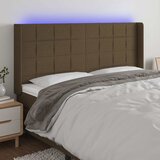  LED uzglavlje tamnosmeđe 183x16x118/128 cm od tkanine | shoptok.hr