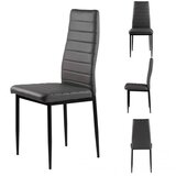  Set od 4 stolice za dnevni boravak i blagovaonicu s eko kožom, ergonomskim naslonom, siva | shoptok.hr