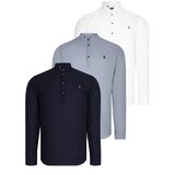 Dewberry TRIPLE SET G783 JUDGE COLLAR SHIRT-NAVY BLUE-WHITE-GREY | shoptok.hr