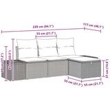  Set od 4 dijela garniture za vrt s krem jastučićima | shoptok.hr