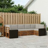  Sekcijska garnitura 7 pcs Prirodna i svjetlosiva Poliester | Eponuda.com