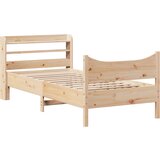 Maison Chic Posteljni okvir - Enojna postelja - Postelja za odrasle z vzglavjem 90x190 cm trdna borovina, (21694862) | Shoptok.si