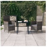  3-dijelni vrtni blagovaonski set s jastucima sivi | shoptok.hr