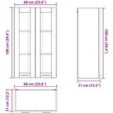 Viseći ormarić Riga Bijelo 60 x 31 x 100 cm Konstruirano drvo | shoptok.hr