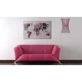  Slika - Map of the World (French language) - triptych 120x80 | shoptok.hr