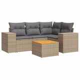 Maison Chic Seti vrtnega pohištva - Vrtna garnitura - Vrtni pohištvo set 5-delna z blazinami bež poli ratan, (21820649) | Shoptok.si