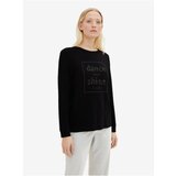 Tom Tailor Black Women's Sweatshirt with Decorative Stones - Women | shoptok.hr