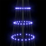 vidaXL LED božično drevesce Modra 138.5 x 138.5 x 399 cm Kovina | Shoptok.si