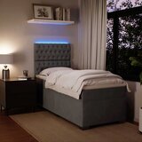  Box spring krevet s madracem tamnosivi 100x200 cm baršunasti | shoptok.hr
