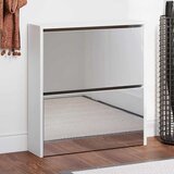 Ormarić za cipele 2 razine s ogledalom bijeli 63 x 17 x 67 cm | shoptok.hr