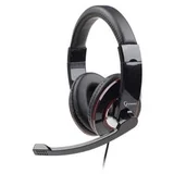 Slušalke z mikrofonom MHS-U-001, USB, črn sijaj