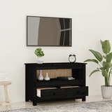 TV ormarić crni 79 x 35 x 52 cm od masivne borovine | Eponuda.com