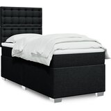  Krevet s oprugama i madracem crni 90x200 cm od tkanine | shoptok.hr