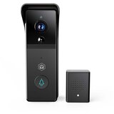 Nedis Wi-Fi videodomofon 3MP Full HD 1296p IPX44 z USB zvoncem 4400mAh, Črna, (5000277346) | Shoptok.si