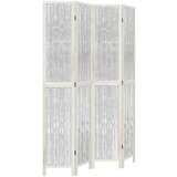 Furnova Paravan 4-delni bel trden les pavlovnije, (21929670) | Shoptok.si