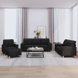 vidaXL 4-dijelni set sofa s jastucima crni od tkanine | shoptok.hr