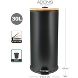 Spirella Mat črn jeklen koš za smeti s pedalom 30 l Adonis – | Shoptok.si