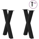 vidaXL Noge za blagovaonski stol u obliku slova X 2 kom crne | shoptok.hr