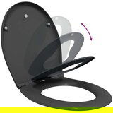  Brzo Odvojivo Sjedište WC-a s Mekim Zatvaranjem Duroplast Antracit | shoptok.hr