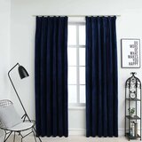 vidaXL Zatemnitvene zavese 2 kosa z obešali žametne modre 140x245 cm, (20767934) | Shoptok.si