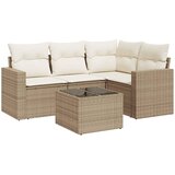  5-dijelni vrtni set sofa s jastucima bež od poliratana | shoptok.hr