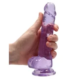 Realistic Dildo with Balls 7" 17 cm Purple