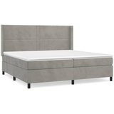  Krevet s oprugama i madracem svjetlosivi 200x200 cm baršunasti | shoptok.hr