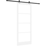  Klizna vrata Bijelo 93 x 232 cm Masivna borovina i staklo | shoptok.hr