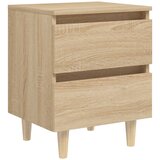 Maison Chic Nočna omarica - Nočna miza z nogami iz borovine sonoma hrast 40x35x50 cm, (21688490) Cene