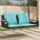  Klupa za ljuljanje s jastucima crna 109x62x40 cm od poliratana | shoptok.hr