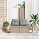  2-sjedalni vrtni kauč s jastucima bež poli ratan | shoptok.hr
