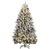  Umjetno božićno drvce 300 LED sa šarkama i kuglicama 210 cm | shoptok.hr