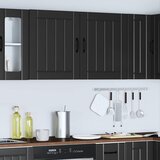  Zidni kuhinjski ormarići 2 kom Lucca Crni inženjerski drvo | shoptok.hr