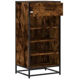 vidaXL Stojalo za čevlje dimljen hrast 48x38x97,5 cm inženirski les | Shoptok.si