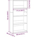 vidaXL Knjižna omara sonoma hrast 80x30x152 cm inženirski les | Shoptok.si