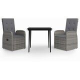  3-dijelni vrtni blagovaonski set s jastucima sivi | shoptok.hr