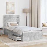  Krevetna konstrukcija Betonski sivi i srebrna 70 x 190 cm | shoptok.hr