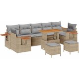 vidaXL Vrtna sedežna garnitura z blazino 10 pcs Bež in svetlo siva, (5000133861) | Shoptok.si
