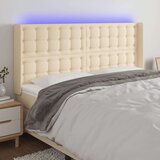  LED posteljno vzglavje krem 203x16x118/128 cm blago, (20933003) Cene
