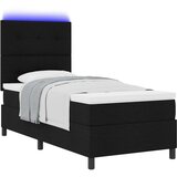  Box Spring postelja z vzmetnico & LED Črna 90x190 cm Tkanina, (22067015) | Shoptok.si