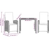  3-dijelni bistro set s jastucima crni od poliratana Crna Dužina stola 90 cm | shoptok.hr