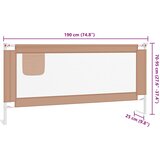  Sigurnosna ograda za dječji krevet smeđe-siva 190x25 cm tkanina | shoptok.hr