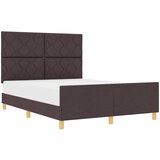 vidaXL Temno rjava tkaninska postelja 160x200 cm, (22049721) | Shoptok.si