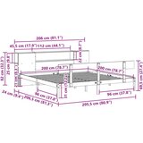 vidaXL Knjižna postelja brez vzmetnice 200x200 cm trdna borovina | Shoptok.si