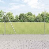 vidaXL Verižna ograja s stebri srebrna 1.4 x 10 m Jeklo | Shoptok.si