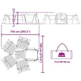  Obiteljski šator s krovom Plava i siva 745 x 700 x 217 cm | shoptok.hr
