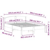  Okvir kreveta bez madraca 150 x 200 cm od masivne borovine | shoptok.hr