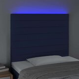  Posteljno vzglavje modro 90x5x118/128 cm blago | Shoptok.si