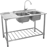 KuKoo Commercial Catering pomivalno korito z dvojno posodo/levim odcejalnikom, (21571017)